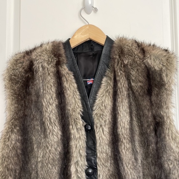 Adolph Schuman Women’s Faux Fur/Leather Vest L/XL - Picture 2 of 9